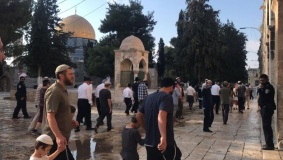مستوطنون يؤدون صلوات تلمودية في الأقصى