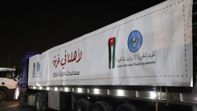 دخول قافلة مساعدات أردنية إلى شمال غزة