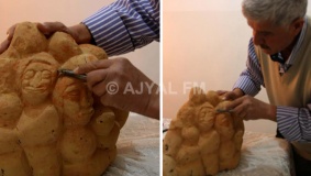 النحّات ابراهيم عمرو .. يجسد بفنه المعاناة الفلسطينية