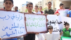 بالصور: اعتصام امام مجلس الوزراء احتجاحاً على ازمة المياه