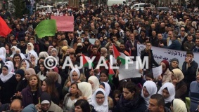 مسيرة في نابلس ضد قرار ترامب