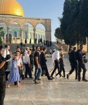 مستوطنون يقتحمون المسجد الأقصى بحماية شرطة الاحتلال
