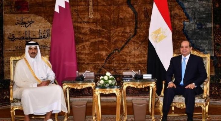 السيسي وأمير قطر يبحثان القضية الفلسطينية