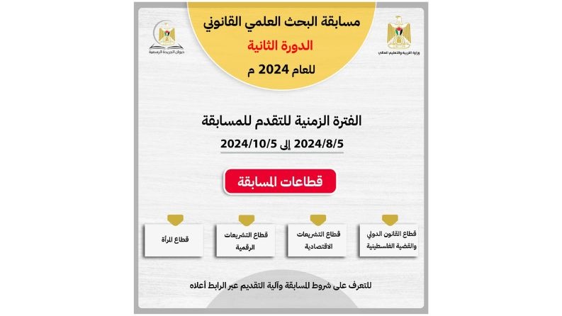الجريدة الرسمية و"التعليم العالي" تطلقان الدورة الثانية من مُسابقة البحث العلمي القانوني
