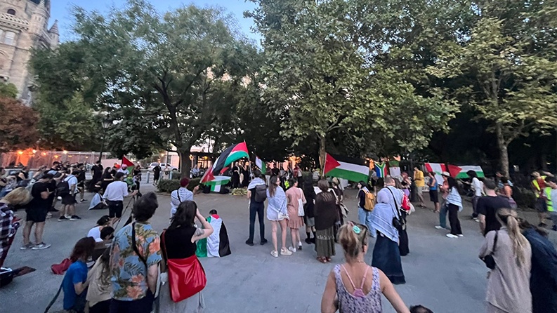 بودابست تعتصم في ميدان التحرير لأول مرة نصرة لغزة لفلسطين