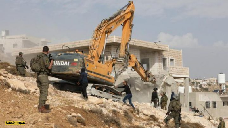 الاحتلال يهدم 3 منازل في منطقة التعاون العلوي بنابلس