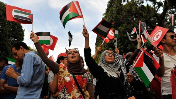 تظاهرة في تونس دعماً للشعب الفلسطيني