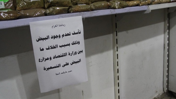 التهاب أسعار بيض المائدة في غزة نتيجة المنخفض
