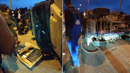 اصابة 3 جنود بانقلاب جيب شرق قلقيلية