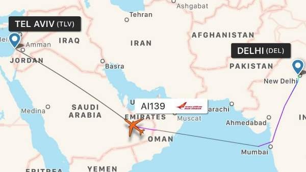 ما هو مسار أول رحلة بين الهند وإسرائيل عبر السعودية ؟