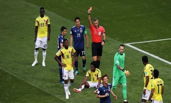 أول بطاقة حمراء في مونديال روسيا