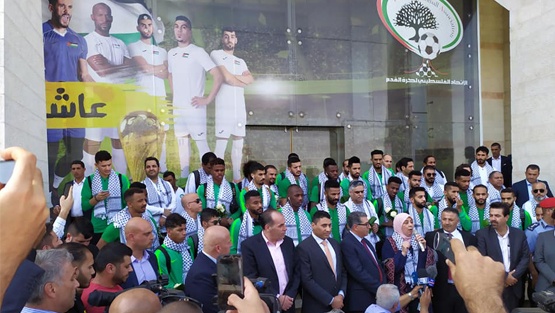 وصول المنتخب السعودي الى فلسطين