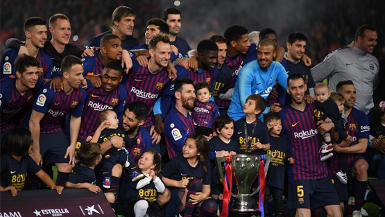 بهدف ميسي.. برشونة يتوج بالليغا