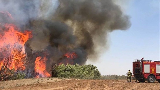 16 حريقا في مستوطنات غلاف غزة بفعل بالونات حارقة