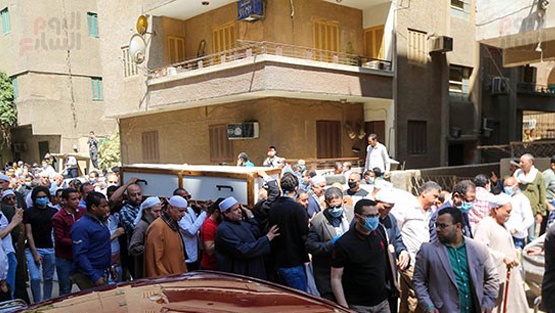 تشييع الشيخ الطبلاوي من أمام منزله في الجيزة