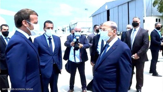 الرئيس الفرنسي يصل إلى بيروت