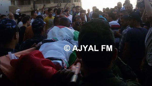إصابة شاب عقب تشييع جثمان الشهيد خطاطبة في نابلس