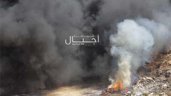 حريق في مكب نفايات بالبيرة